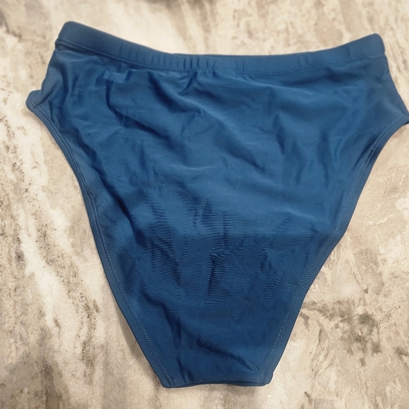 NWT! TEMPT ME womens 2 piece TEAL high waist athletic bikini set size MEDIUM - Picture 8 of 9